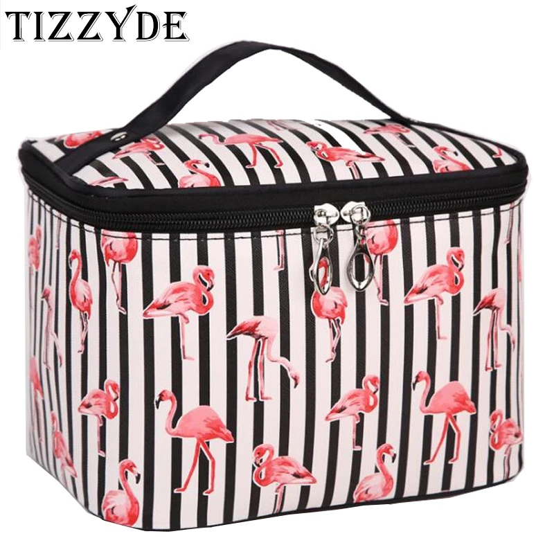 New Flamingo Cosmetic Bag Necessaire Travel Organizer Make up Box Toiletry Kit Wash Toilet Bag Large Waterproof Pouch ZDH022