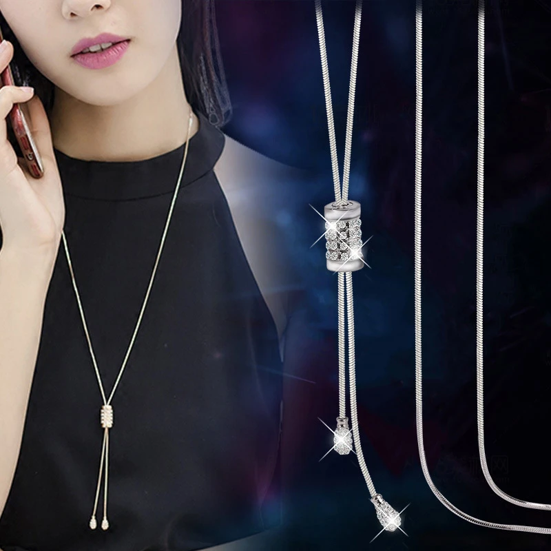 Delicate Tassel Long Necklaces & Pendants For Women Fashion Jewelry Simple Necklace Sweater Dress Accessories All Match