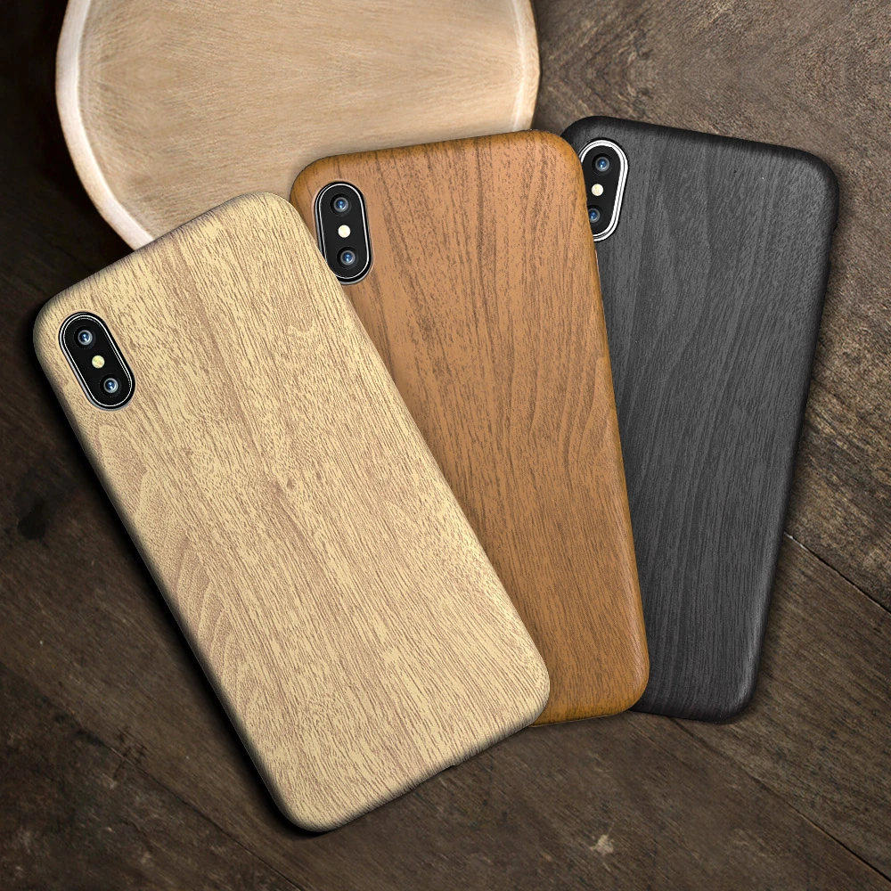 TPU Wooden Texture Back Case For iPhone11 Case Luxury Phone Cover For iPhone 6 6s 7 8 plus 11 Pro max Case New Fashion Soft Case