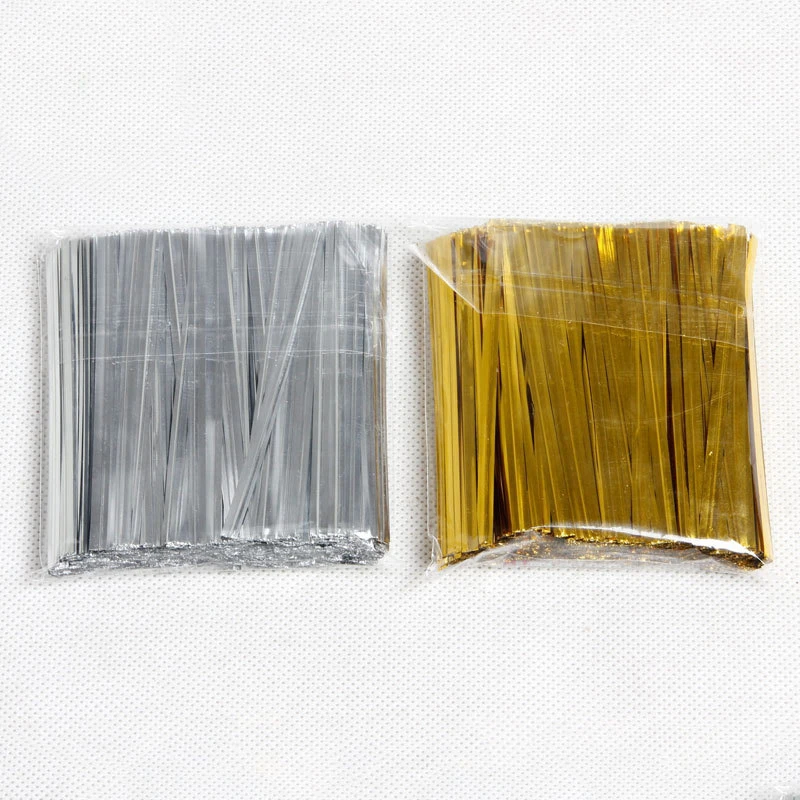 700Pcs/pack Gold/Silver Twist Ties Wire For Cake Pops Sealing Cello Bags Gifts Pack Fastener Sealing Party Supplies 8z