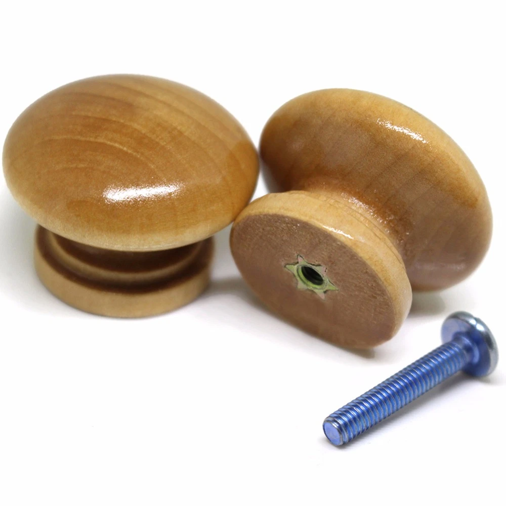 35mm High Quality Wood Handles for Drawer,Bedroom Wardrobe Bedside Cabinet Pull Furniture Door Smooth Knob Discount Trade Price