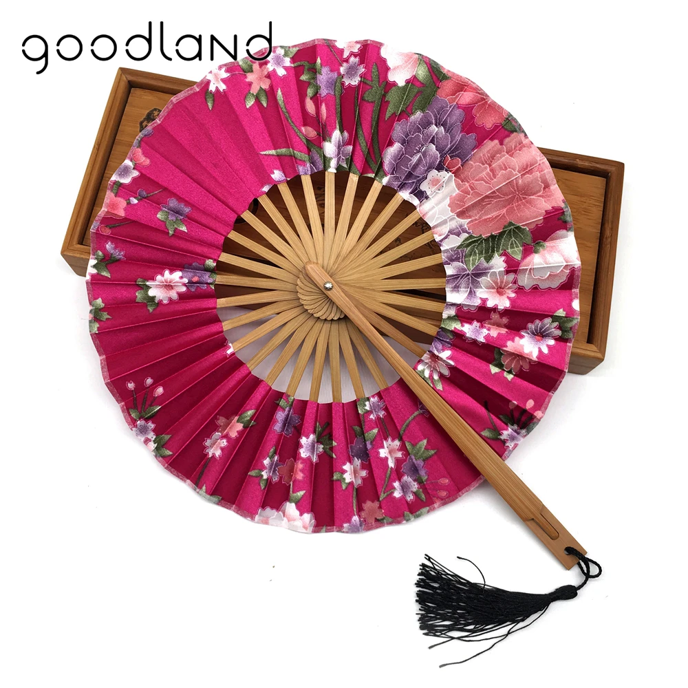 Free Shipping 1pcs High Quality Delicate Packaging Chinese Flower Bamboo Folding Hand Fan for Wedding Christmas Party