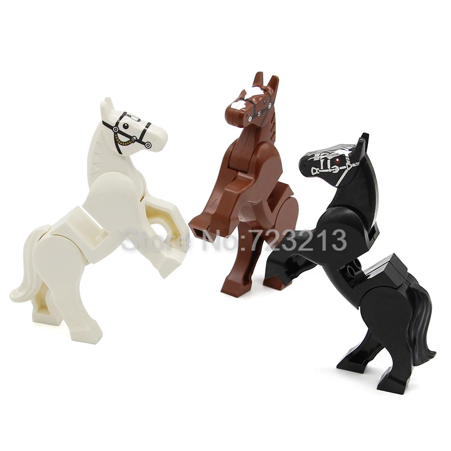 1Pc Horse Building Blocks Wild Animal Figure Set Military SWAT MOC Accessories Big Building Blocks Sets Kits Bricks Toys