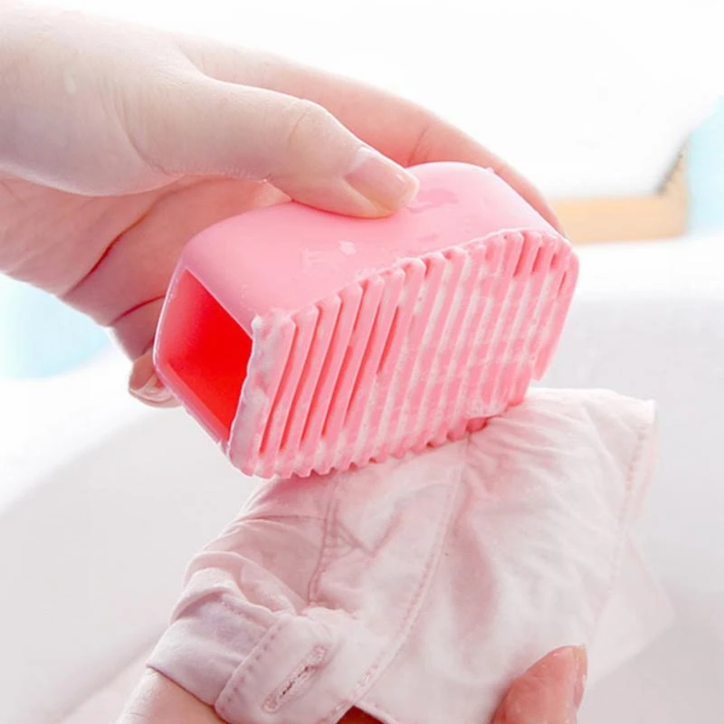Flexible Silicone Mini Cleaning Washing Scrub Brush Hand-held Washboard Antiskid
