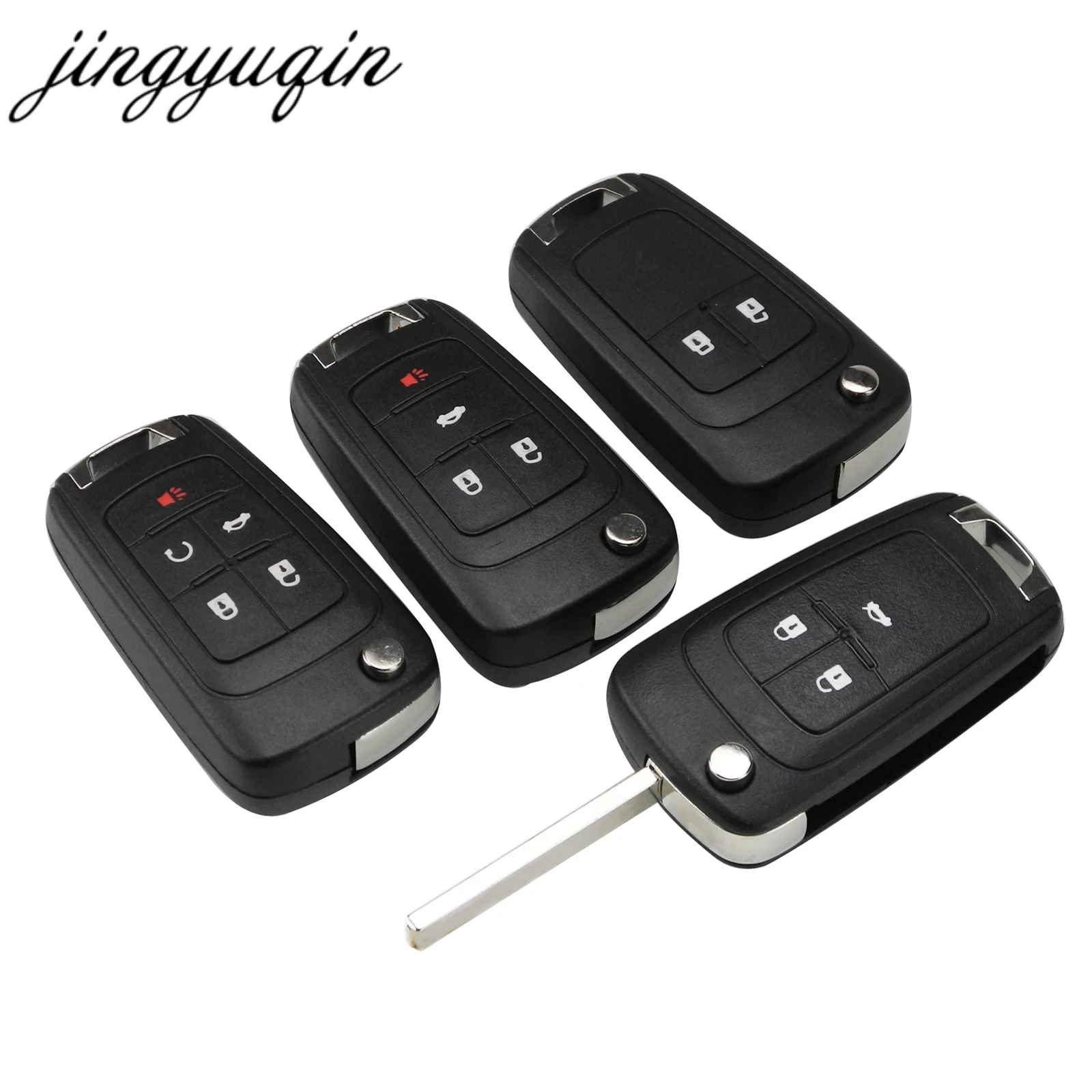 jingyuqin 2/3/4/5 Buttons Folding Key Shell Blank For Chevrolet Lova Sail Aveo Cruze Replacement Flip Remote Key Case Fob Cover