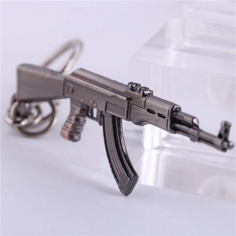 Novelty Fashion Cool Counter Strike AK47 Guns Keychain Trinket Rifle Sniper Key Chain Keyrings Punk Jewelry Souvenirs Gift Men