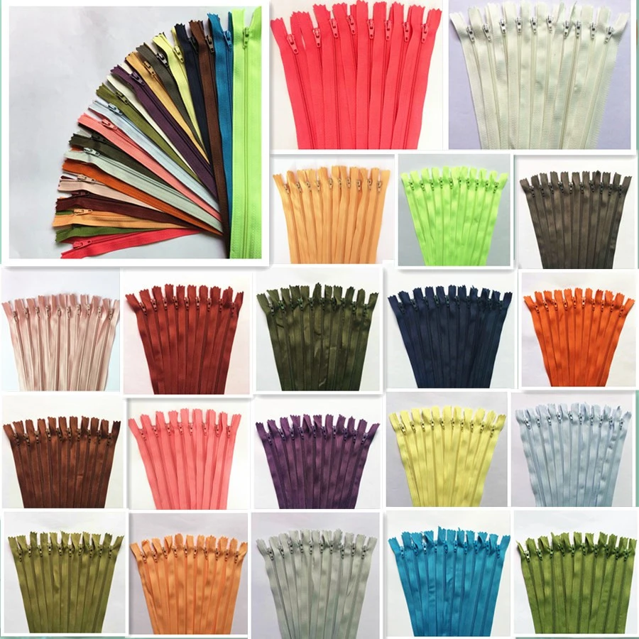 10pcs 12-24 Inch Nylon Coil Zippers Bulk for Sewing Crafts (Assorted Colors) Multi-size
