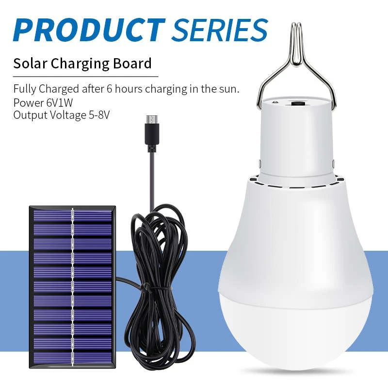 5V Portable LED Solar Light 15W Bulb LED Lamp USB Rechargeable Solar Powered Outdoor/Indoor Travel Camping garden Light Tent