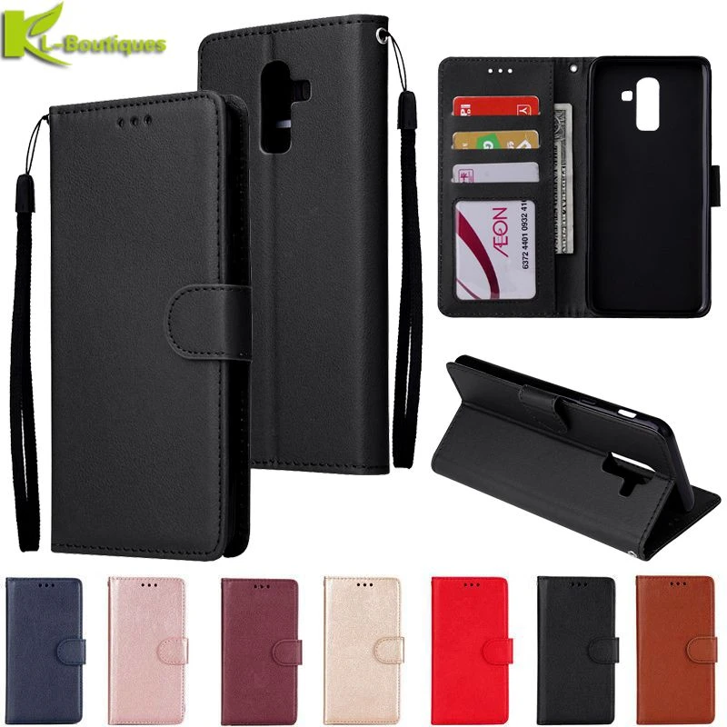 for Samsung Galaxy J8 2018 Leather Case on for Samsung J 8 J8 2018 J810F Cover Classic Style Flip Wallet Phone Cases Women Men