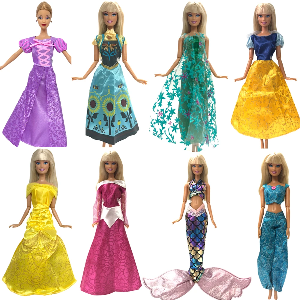 NK  Princess Doll  Elsa Movie Similar Dress Fairy Tale  Wedding Dress Gown Party Outfit For Barbie Doll Best Girls' Gift DZ JJ