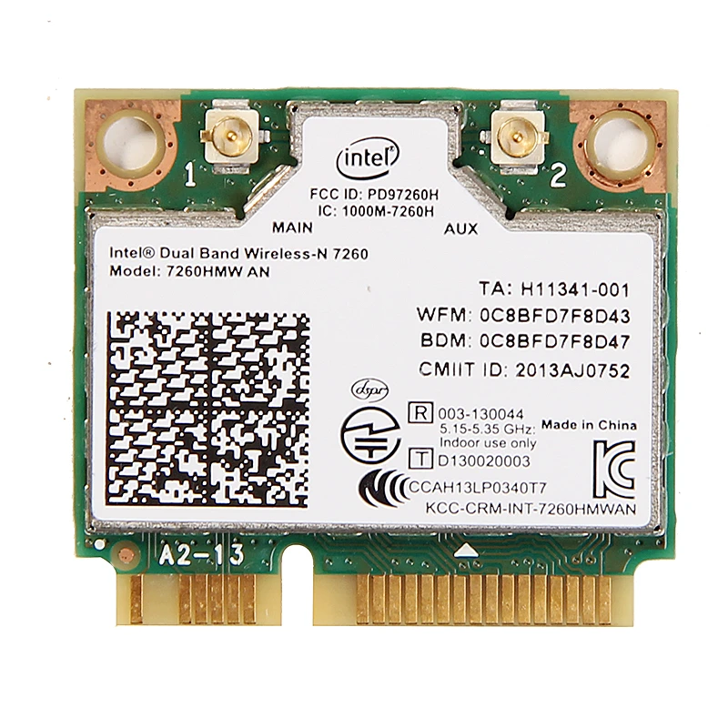 Dual band For Intel Wireless-N 7260 7260HMW AN Half Mini Pci-e 300Mbps Wireless Wifi Notebook Wlan card Network Adapter