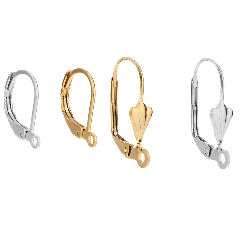304 Stainless Steel Gold French Lever Back Ear Wire Hoop Open Loop Leverback Earring Hooks for  Making