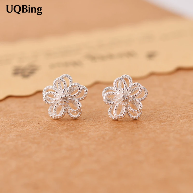 New Style Fashion 925 Sterling Silver Hollow Flower Stud Earrings For Women Jewelry Pendientes Brincos Fashion Jewelry