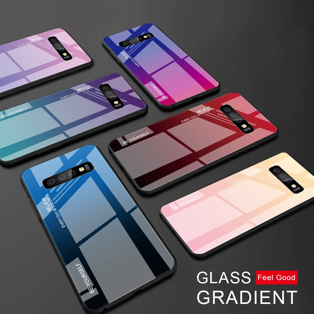 Color Case For Samsung Galaxy S10 S10e A51 A71 A50 A70 A31 A30s A52 A32 72 S9 S8 Plus Note 8 9 10 S20 Ultra Tempered Glass Cover