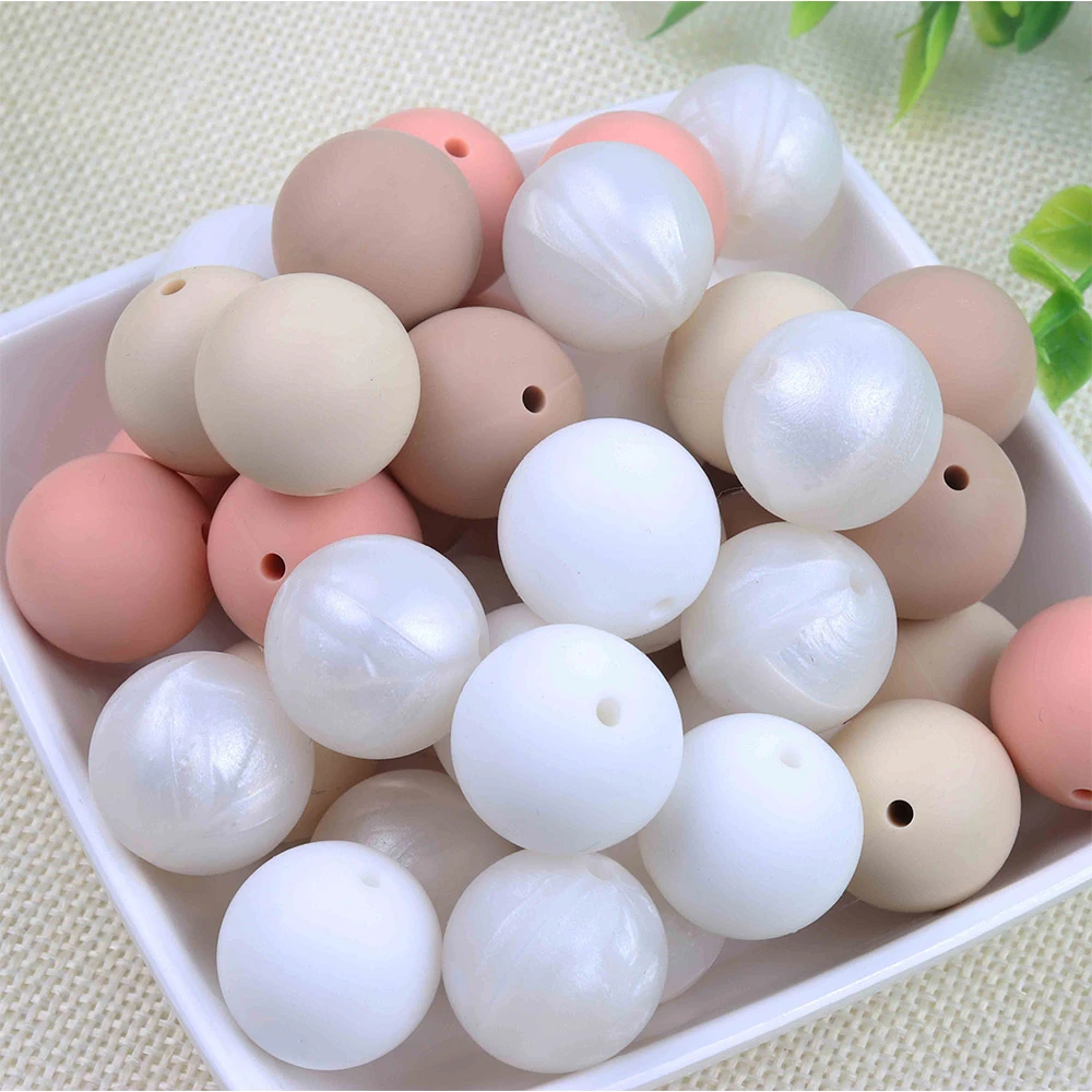 TYRY.HU Silicone Beads 10Pc Food Grade Silicone 12/15MM Nursing Silicone Teething Bead In Baby Teethers Necklace DIY