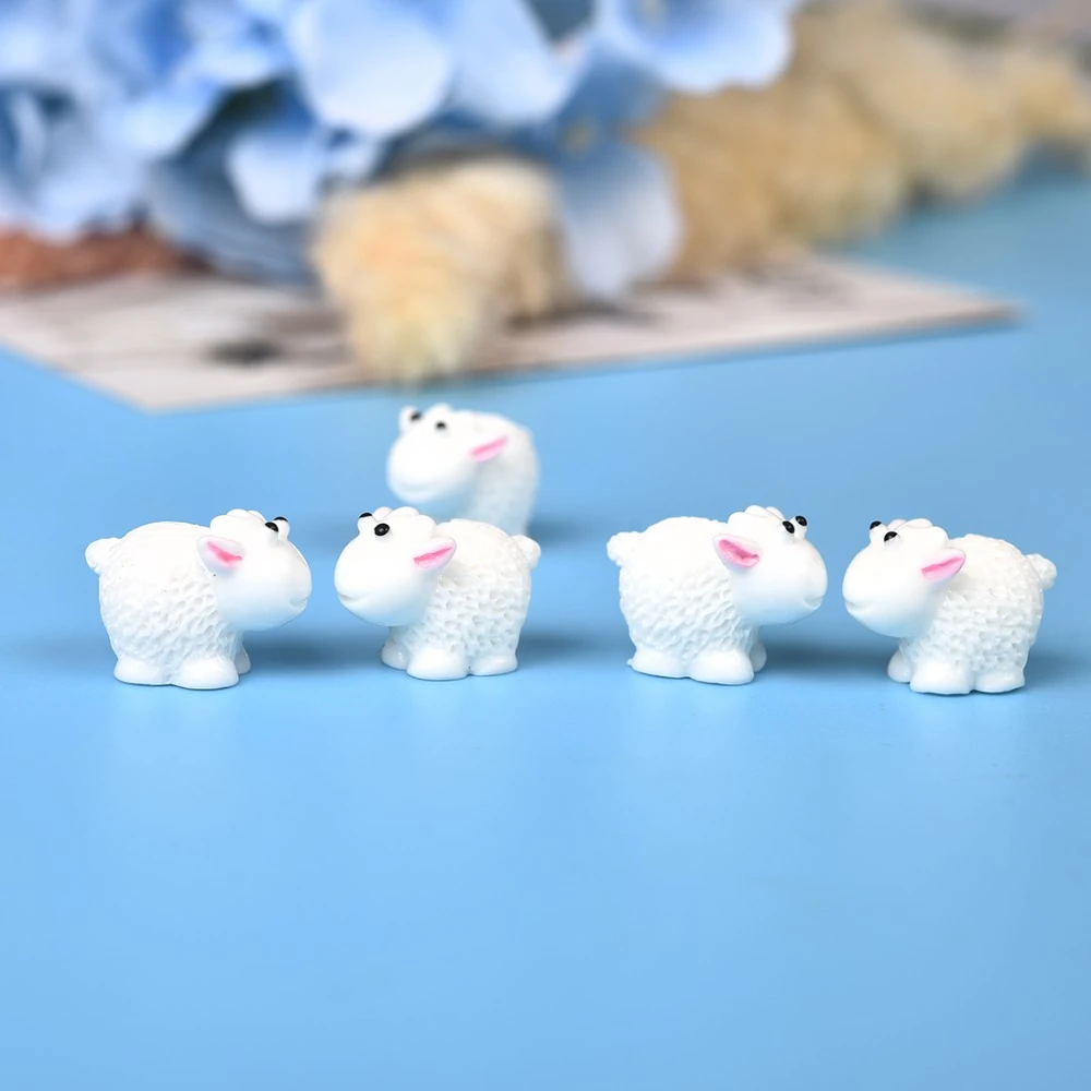10Pcs/Set Cute Mini Animals Hedgehog Sheep Chicken Fairy Garden Figurines Miniatures Home Micro Miniatures Accessories Supply