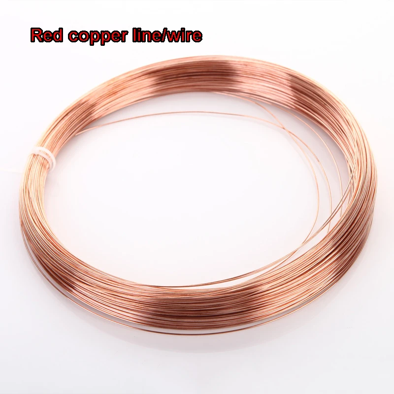 5M/2M/1M Diameter 0.2/0.3/0.4/0.5/0.6/0.8/1/1.2/1.5/1.8/2/2.5/3/4/5 mm Copper line T2 Copper Red copper Line Bare Wire 99.90%