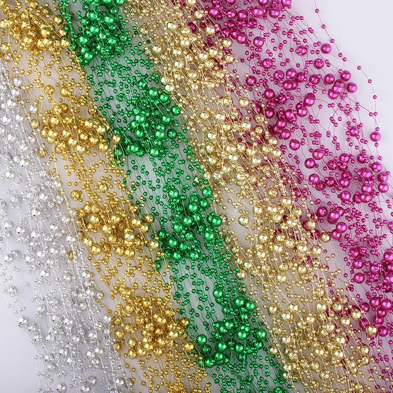 5 Meters 4pcs/Lot  Line Artificial ABS Pearl Beads Chain For Garland Wedding Party Decor Hair Accessories Gold Or Silver