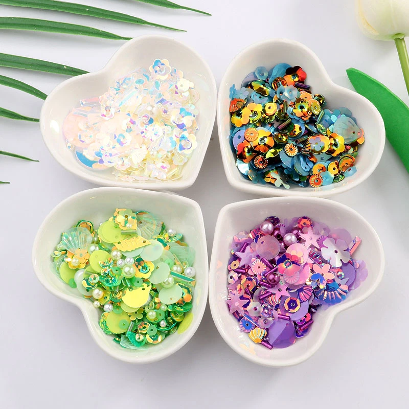 DIY Sequin For Craft Mix Star Flower Shell Leaf Shapes Sequins Lentejuelas Pearls Glass Seed Beads DIY Apparel Sewing & Fabric