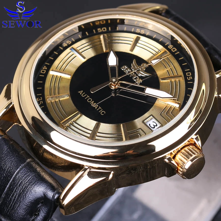 Relogio Masculino SEWOR new men's automatic mechanical watch leather strap watch fashion sports men's luxury watch