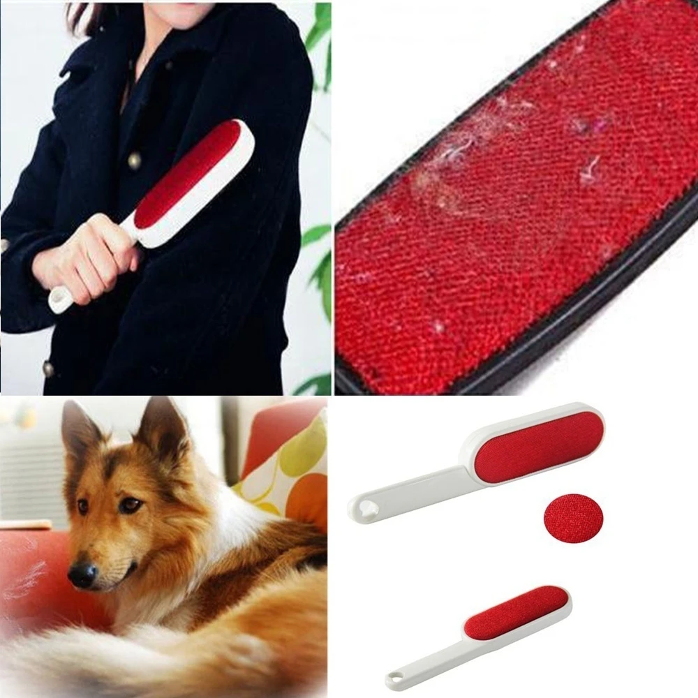 1PC Pet Hair Remover Double Faced Anti-static Hairbrush Clothes Carpet Sofa Dust Brush