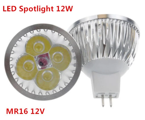 1pcs/lot high power lighting MR16/GU5.3 12V/110V/220V  12W  Dimmable led spotlight lamp bulb warm/pure/cool white LED light