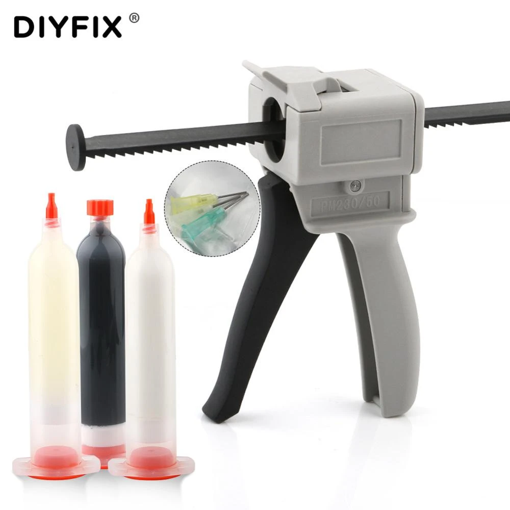 Phone Middle Frame Bracket Back Cover Glue PUR Rework Cold Gel Single Liquid Glue Dispensing Gun Mobile Phone Repair Tools Set