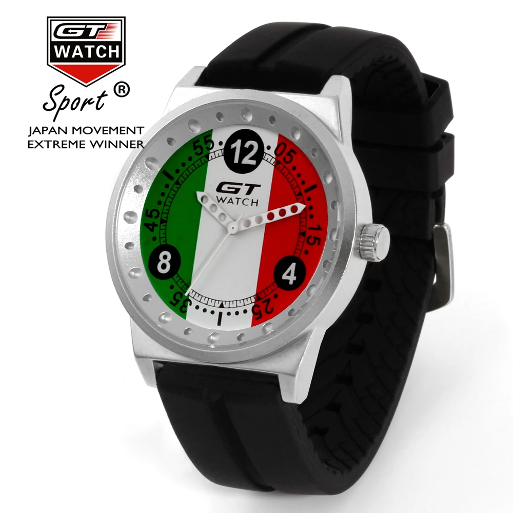 GT Watch Men Italy Flag F1 Sport Watch Mens Watches Top Brand Luxury Men's Watch Clock reloj hombre erkek kol saati relogio