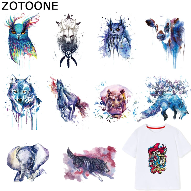 ZOTOONE Animal Stickers Cute Unicorn Patches Iron on Transfers for Clothes T-shirt Heat Transfer for Kids Accessory Appliques F1