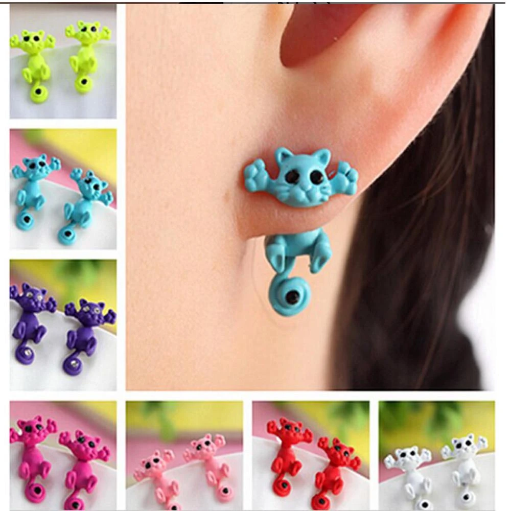 Creative Lovely Sweet Fashion Animal Cartoon Cat Earrings Accessories 6 colors designer inspired