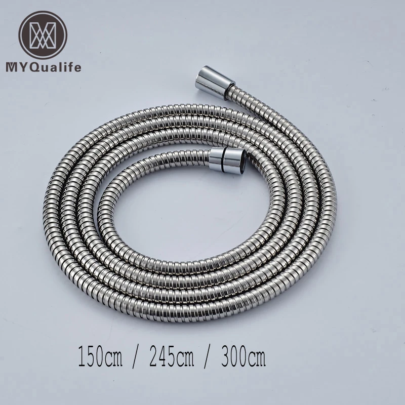 Chrome Stainless steel Flexible shower hose soft shower pipe Bathroom water pipe common plumbing hoses1.5/2.45/3m