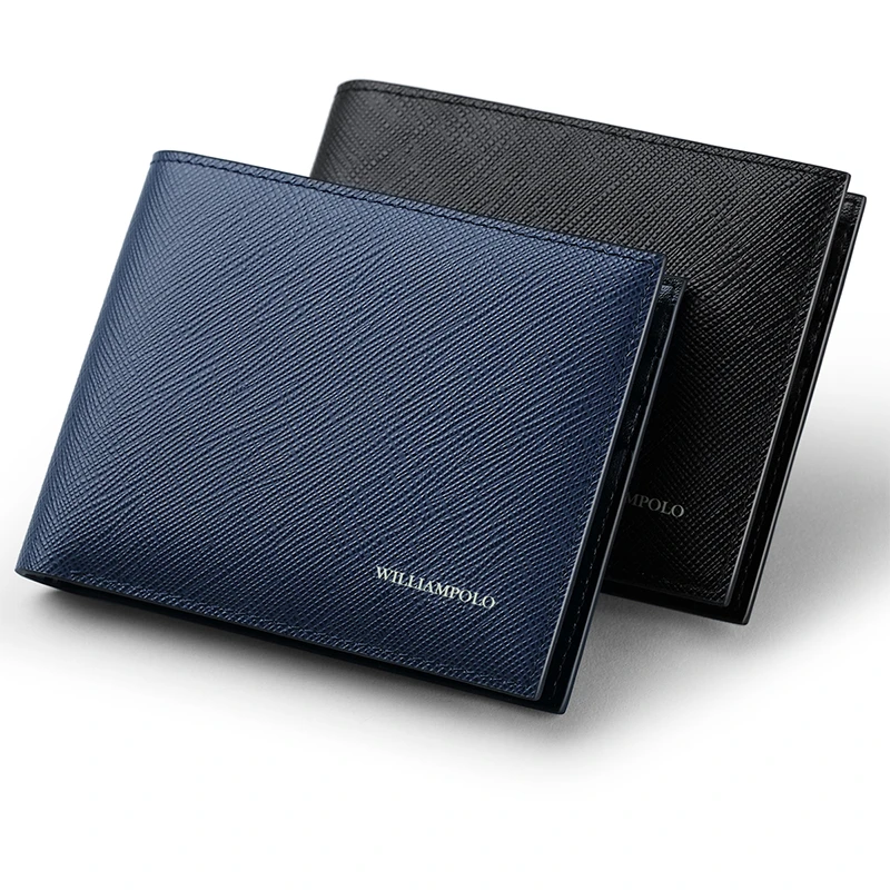 Cowhide Purse 100% Leather Men Wallet Brand Luxury Leather Wallets Office Male Wallet Mature Man Bifold Wallet Small Portable