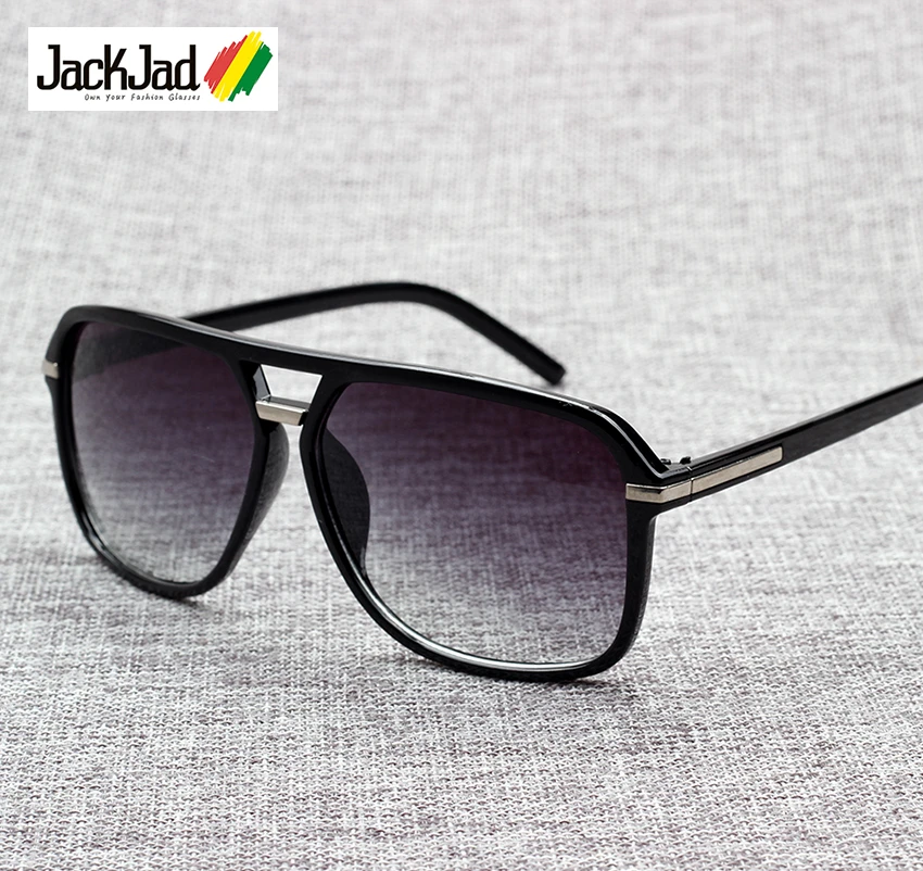 JackJad 2021 Fashion Men Cool Square Style Gradient Sunglasses Driving Vintage Brand Design Cheap Sun Glasses Oculos De Sol 1155