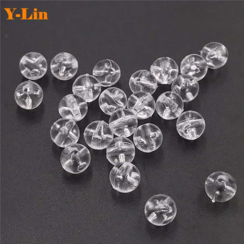 200pcs/lot Fishing Cross Beads 4x4mm 5.4x5.4mm Fishing Plastic Transparent Clear Beads Double Pearl Drill Cross Beads