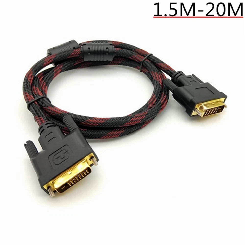 High Speed DVI to DVI Cable Adapter 24+1 pin DVI-D Gold Plated DVI To HDMI to DVI CABLE dvi Supports 3D 1080P