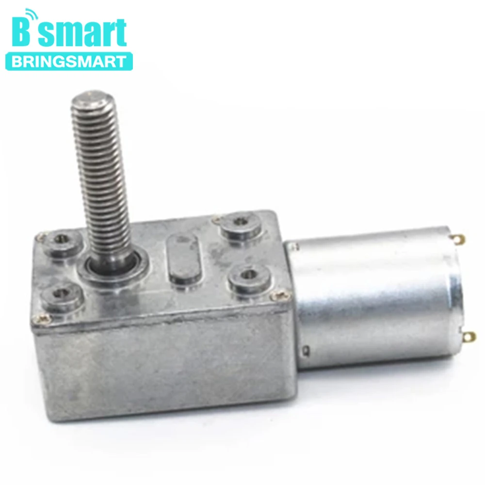 6-24V 6-150RPM Worm Gear DC Motor With M8 Threaded Shaft Reversed CW/CCW Self Locking For Automatic Equipment