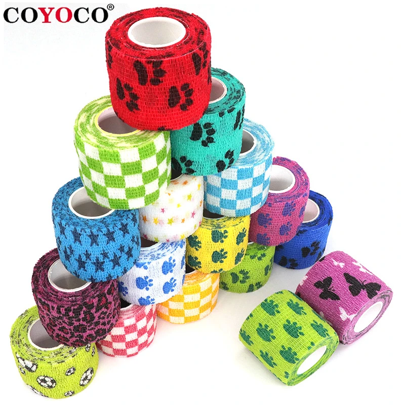 COYOCO Printed Knee Protector Medical Therapy Elastic Bandage 4.5m Sports Colorful Self Adhesive Finger Joint  Pet Wrap Tape