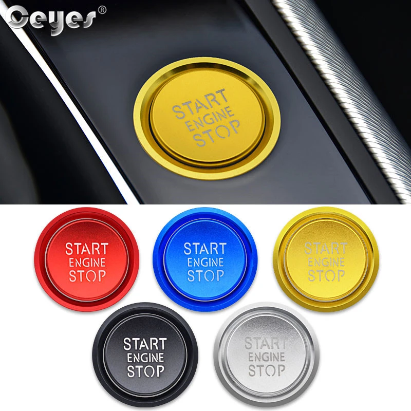 Ceyes Car Styling Sticker Accessories Ring Auto Engine Start Stop Button Cover Case For Audi A6 B8 A6L Q5 8R A4 C7 B9 A7 BT 2018