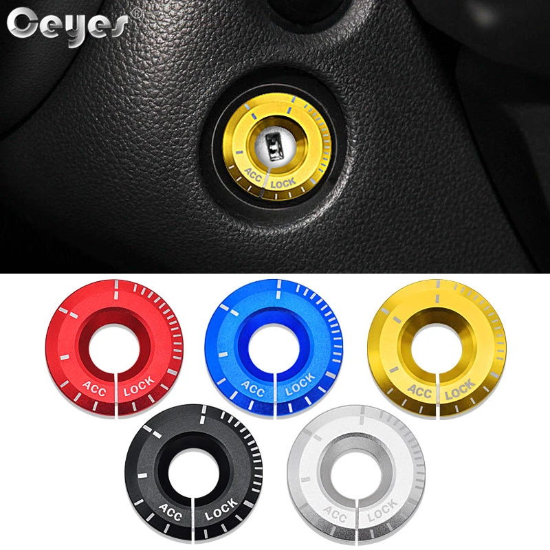 Ceyes Car Engine Start Ignition Cover Styling Ringhole Sticker Accessories Case For Volkswagen Golf VW Polo Passat For Seat Audi