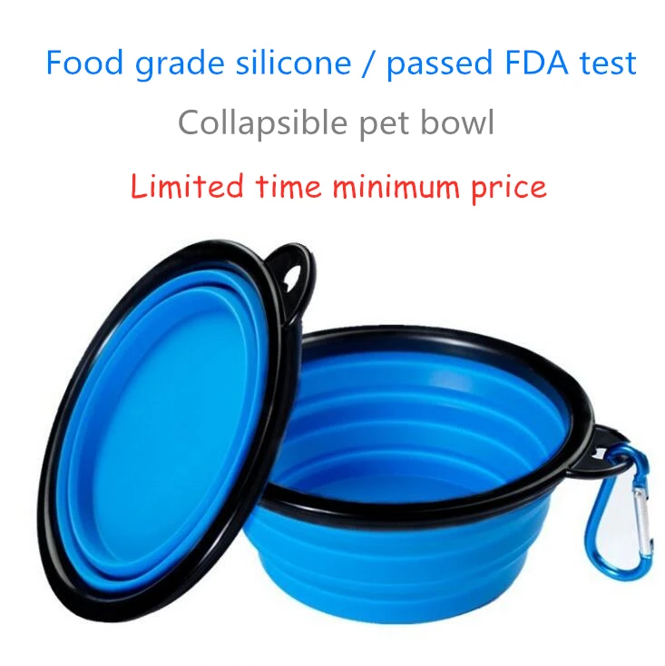 Pet Soft Dog Bowl 1PC Folding Silicone Travel Bowl For Dog Portable Collapsible Folding Dog Bowl for Pet Cat Food Water Feeding