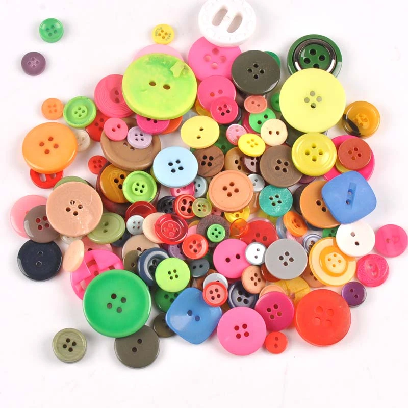 2019 ins hot 50pcs mixed Flatback Dyed Plastic sewing buttons for kids Scrapbooking DIY Craft handicrafts ornament cp2240