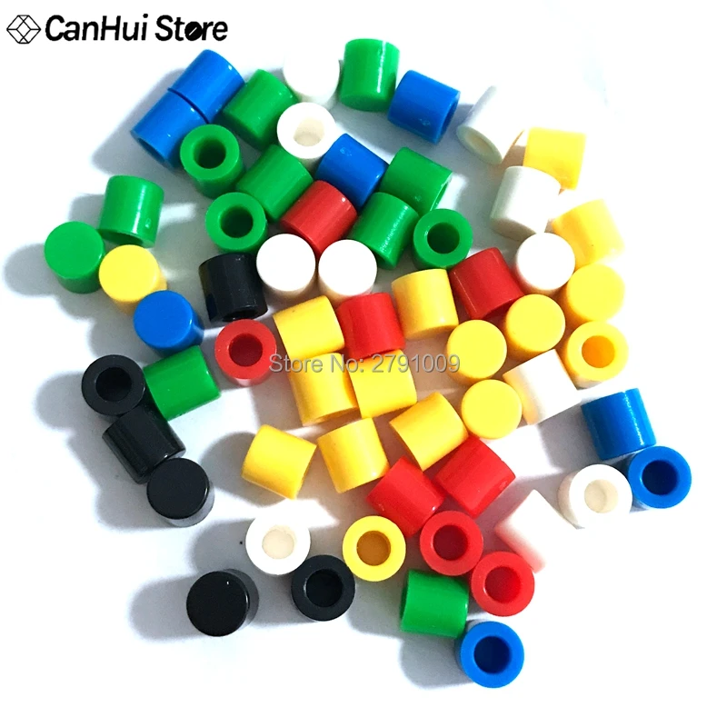 70pcs/lot 7 Color Plastic Cap Hat Kits G62 for 6*6mm Tactile Push Button Switch Lid Cover A56 6x6mm Green Black White Blue Grey