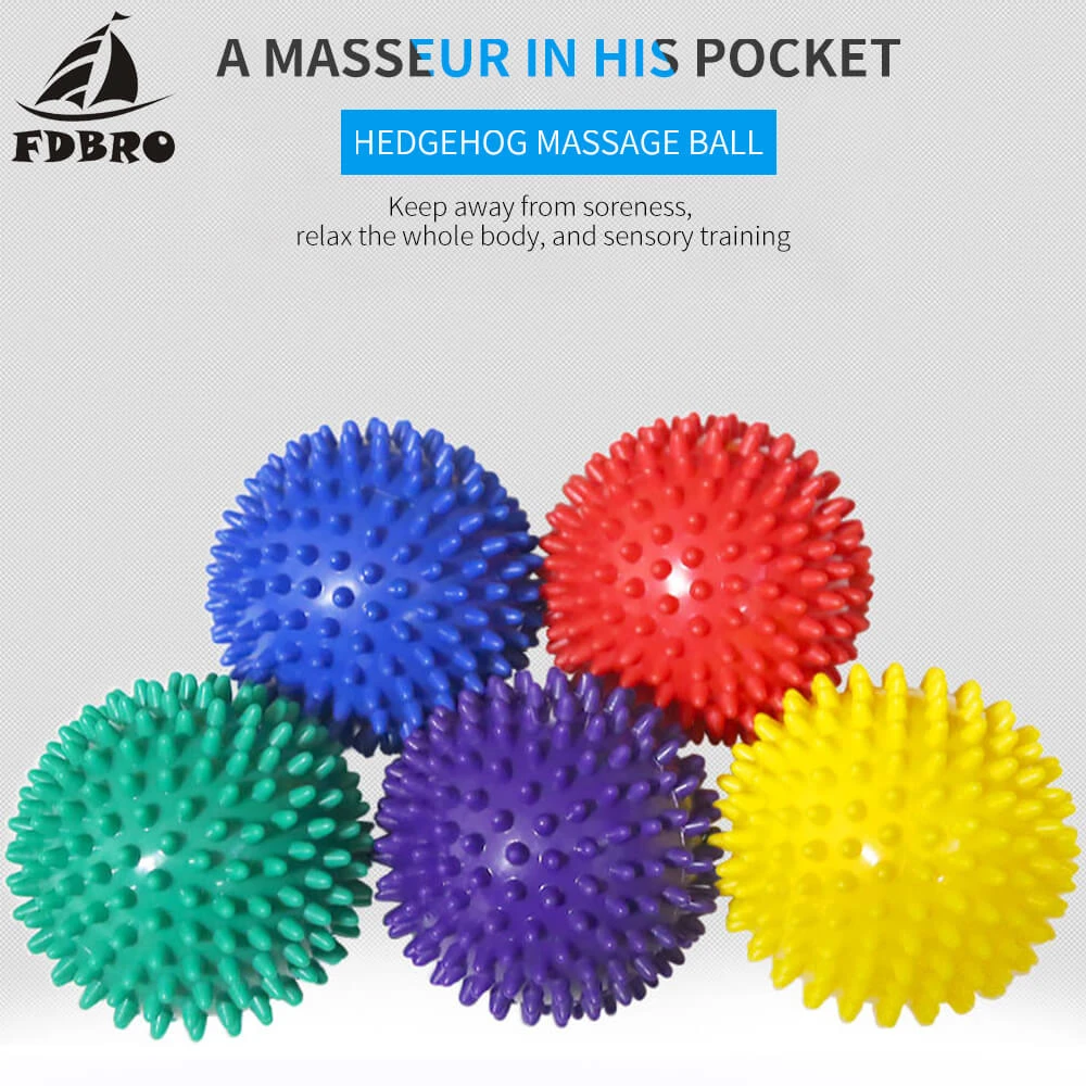 FDBRO 7CM Soles Hedgehog Sensory Training Grip the Ball Fitness PVC Hand Foot Massage Ball Portable Physiotherapy Ball