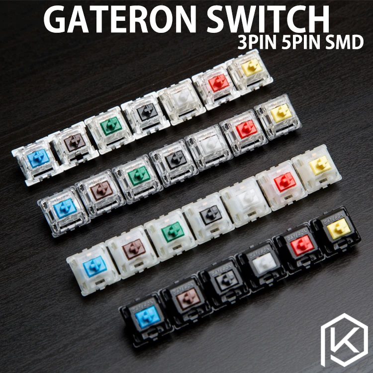 gateron switch 3pin 5pin smd  blue red black brown green clear yellow silent for custom mechnical keyboard xd64 xd60 eepw84 gh60