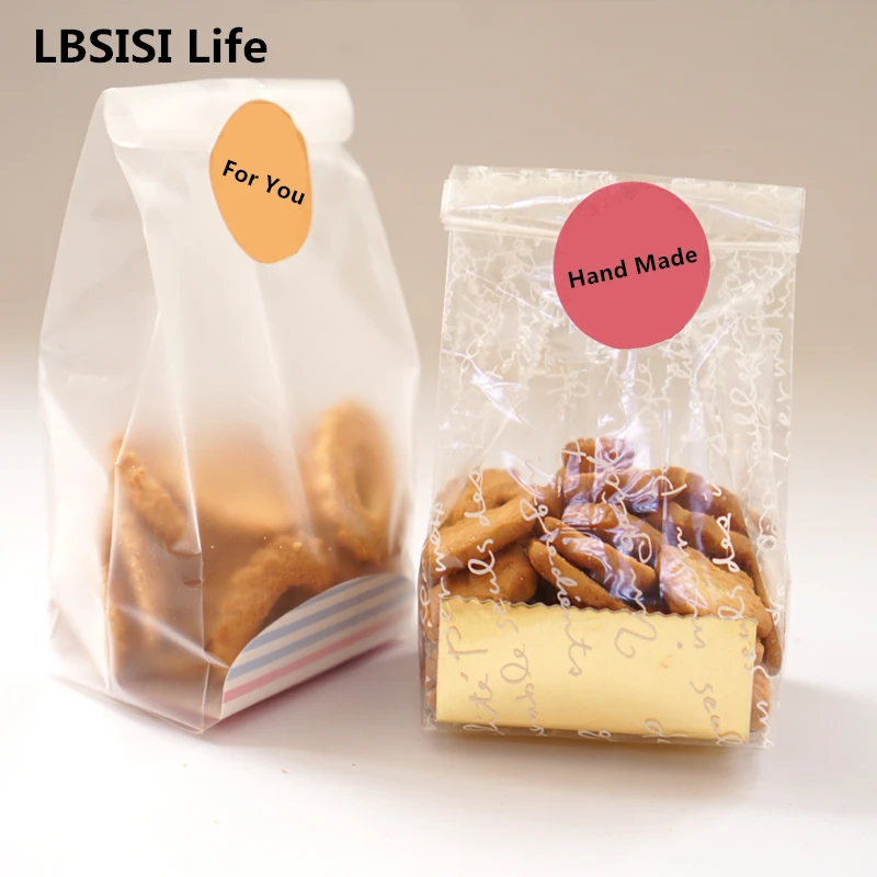 LBSISI 20Sets Christmas Gift Bag Cookie Candy Bags Plastic Bag Lollypop Bread Packing Party Wedding Decoration Chocolate Box