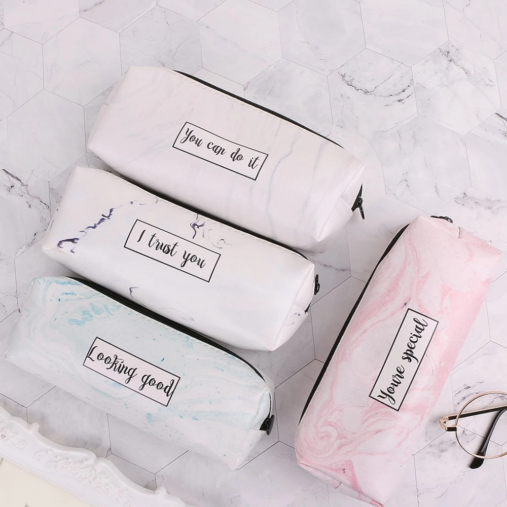 Marble Pencil Case Stationery School Supplies Storage Pencil Cases School Tools