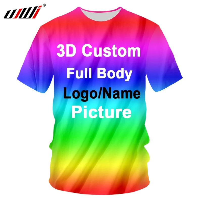 UJWI 3D Print Custom Women/Men Tshirts Cotton Polyester Oversizes Shirts Factory Dropship DIY Team competition Clothing Racing