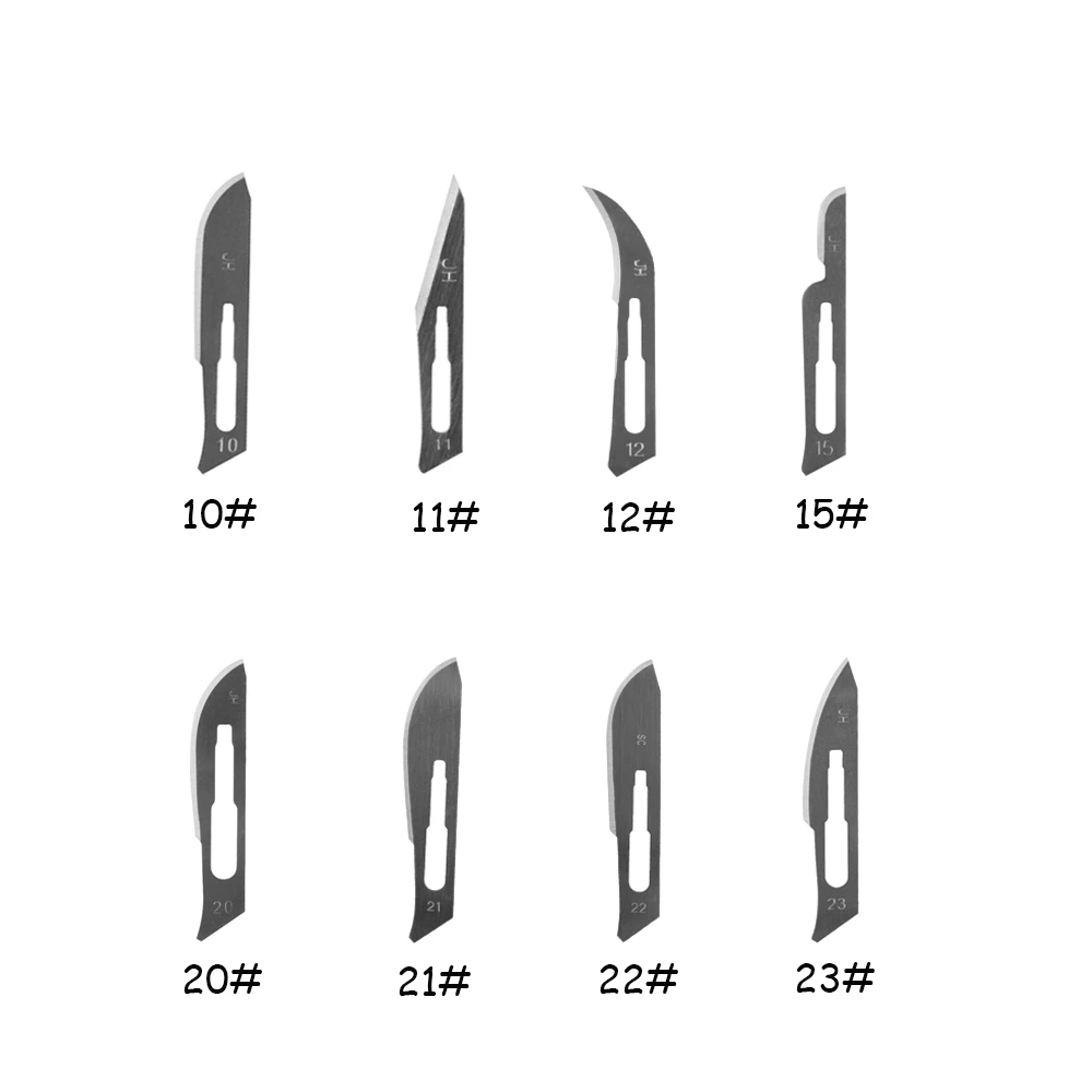 10 Pcs Surgical Knife Blade Replacement Scalpel with Replaceable Blades Multi-function Scrapbooking Crafts Carving Knife