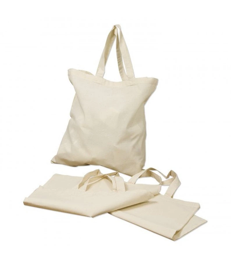 White Colour Nature Handbag Tote Cotton Bag Wholesale Custom Canvas Green Shopping Bags Shoulder Bag