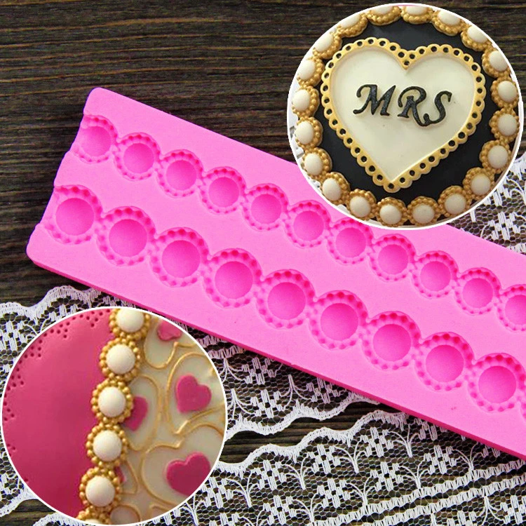Pearl Bead Chain Silicone Fondant Mould Cake Chocolate Decorating Baking Mold DIY Kitchen Accessories CT401